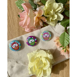 Badges Daruma rose