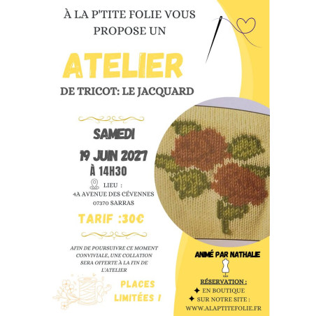 19 juin 2027- Atelier de tricot - Le jacquard
