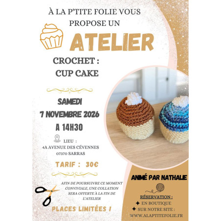 07 novembre 2026 - Atelier de crochet - Cup cake