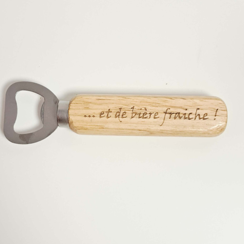 Décapsuleur manche Vivre d'amour, et de bière fraiche
