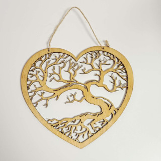 Arbre de vie coeur Jaune