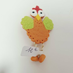 Broche en pâte polymère - REF- POULE 1