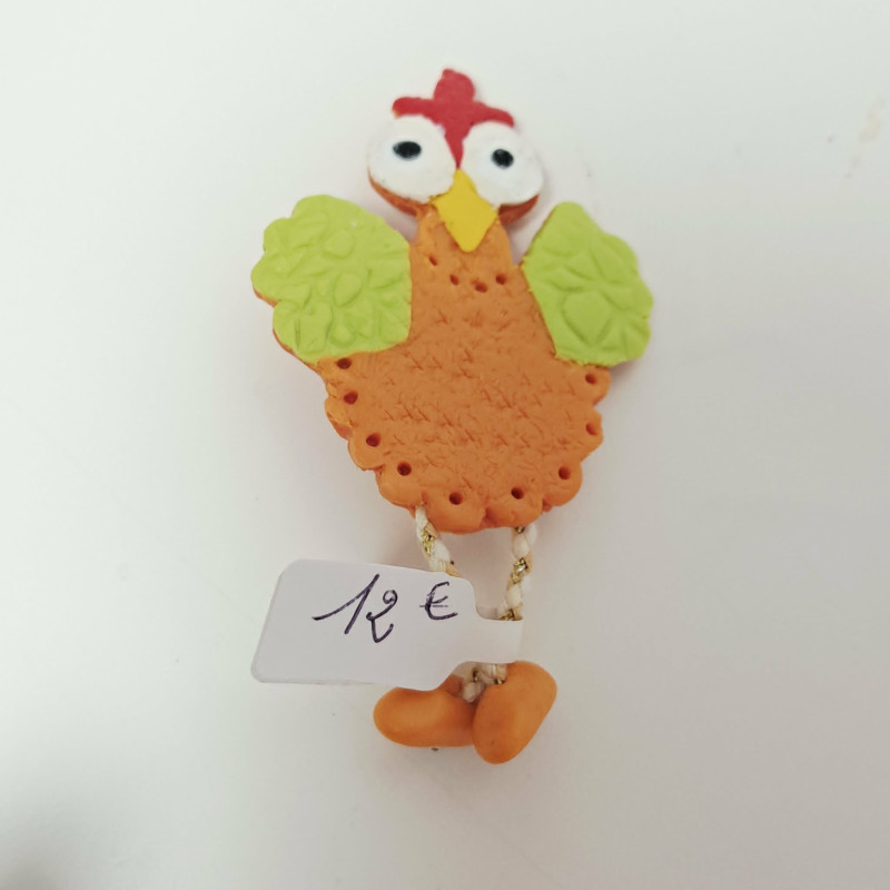 Broche en pâte polymère - REF- POULE 1