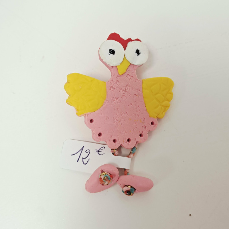 Broche en pâte polymère - REF- POULE 2