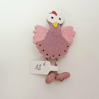 Broche en pâte polymère - REF- POULE 3