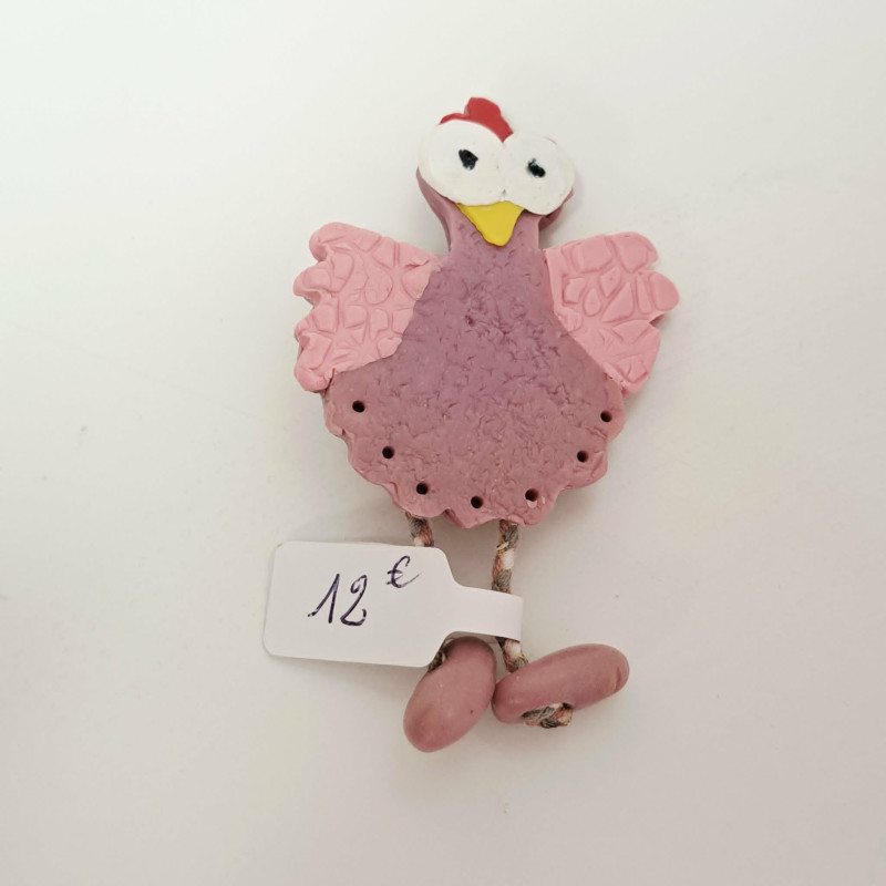 Broche en pâte polymère - REF- POULE 3