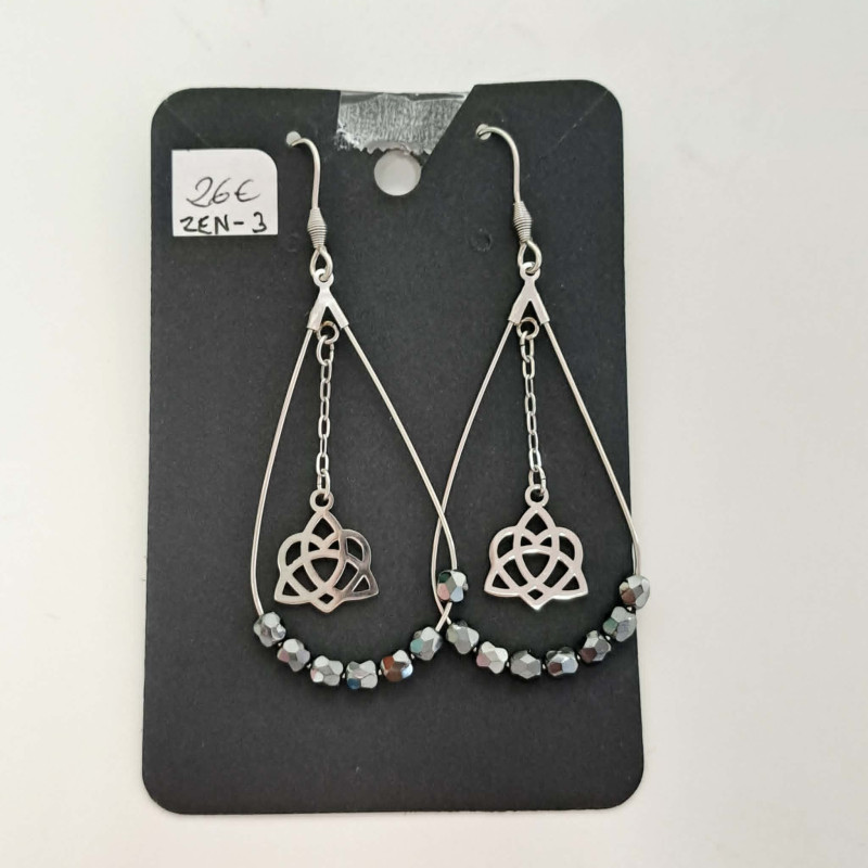 Boucle d'oreilles en acier inoxydable- REF ZEN3
