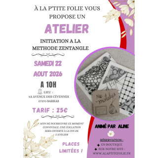 22 Aout 2026: Initiation à la méthode Zentangle