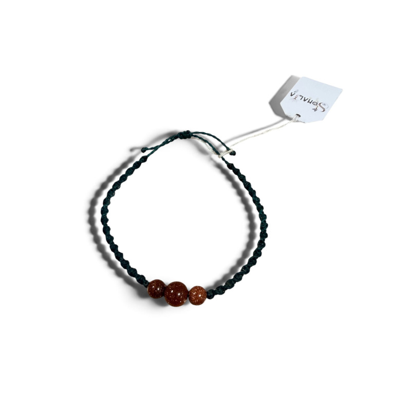 Bracelet tourbillon 3 perles pierre de soleil SOH305851