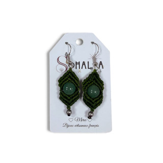 Boucle d'oreilles alma aventurine verte SOH155301