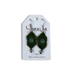 Boucle d'oreilles alma aventurine verte SOH155301