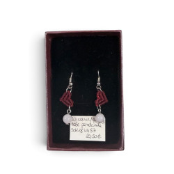 Boucle d'oreille coeur quartz rose pendante SOH184457