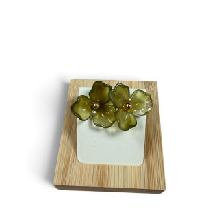 Boucle d'oreilles fleurs verte