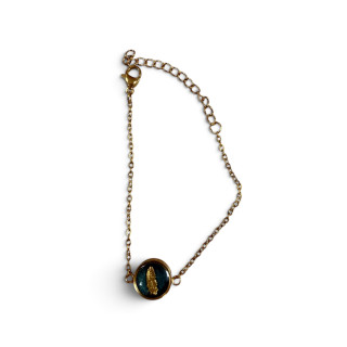 Bracelet bleu avec plume