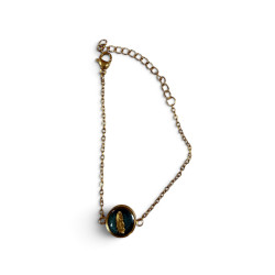 Bracelet bleu avec plume