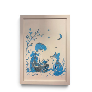 Cadre - Lecture au claire  de lune