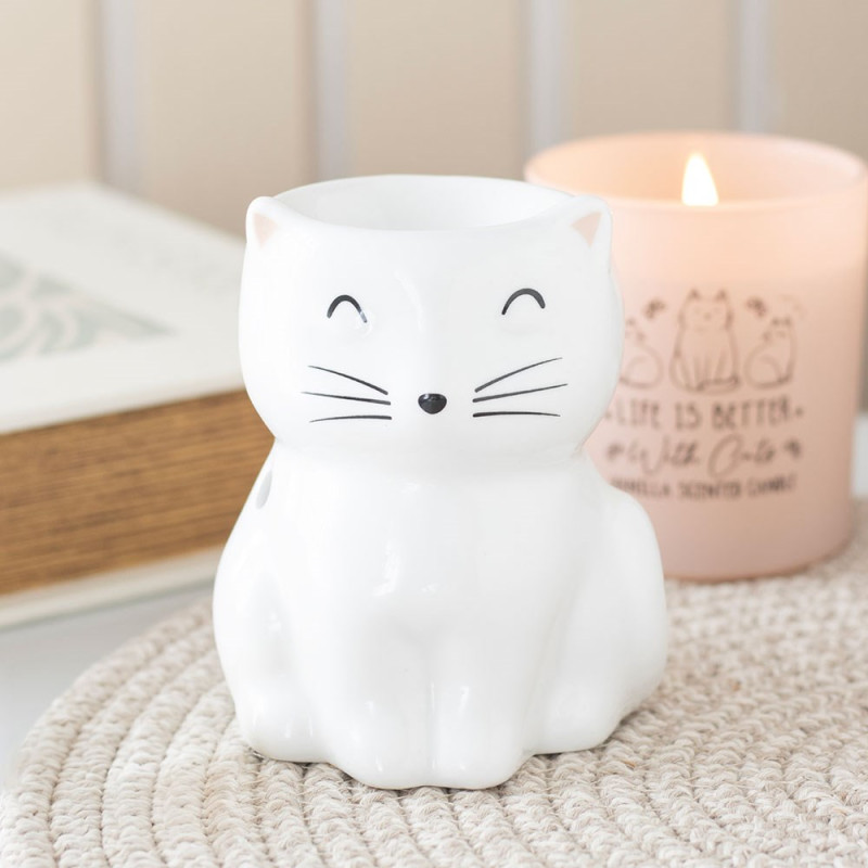Brûleur« Happy Cat » blanc