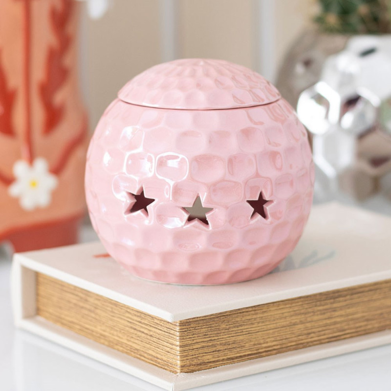 Brûleur boule à facettes rose