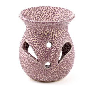 Petit brûle-parfum violet en céramique - Design craquelé
