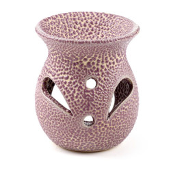 Petit brûle-parfum violet en céramique - Design craquelé