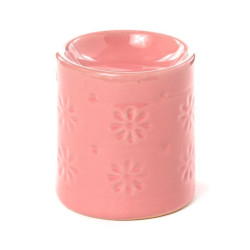 Brûle-parfum - Fleurs en reliefs rose