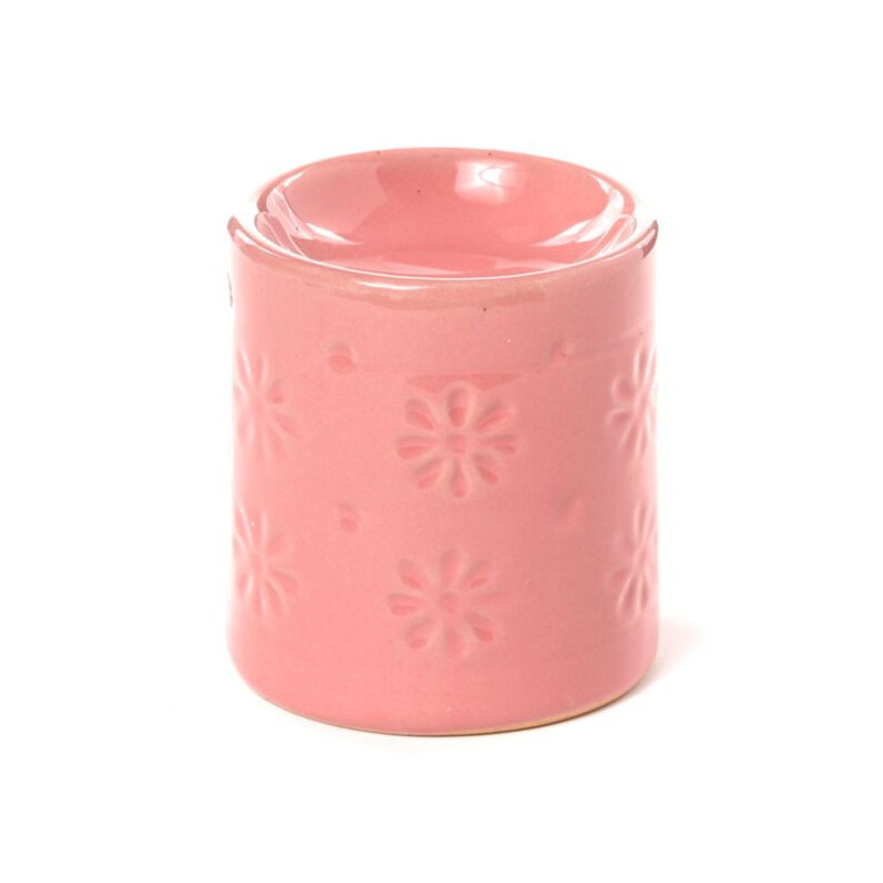 Brûle-parfum - Fleurs en reliefs rose