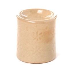 Brûle-parfum - Fleurs en reliefs beige
