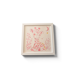 Cadre -Girafe rose