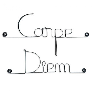 " Carpe Diem " - Message simple en fil de fer  - à punaiser - Bijoux de mur (Ref MS-07)