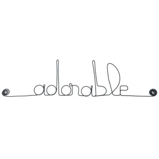 " Adorable " - Message simple en fil de fer  - à punaiser - Bijoux de mur (Ref PM-11)