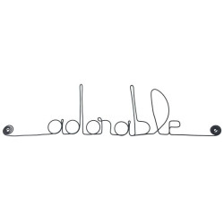" Adorable " - Message simple en fil de fer  - à punaiser - Bijoux de mur (Ref PM-11)
