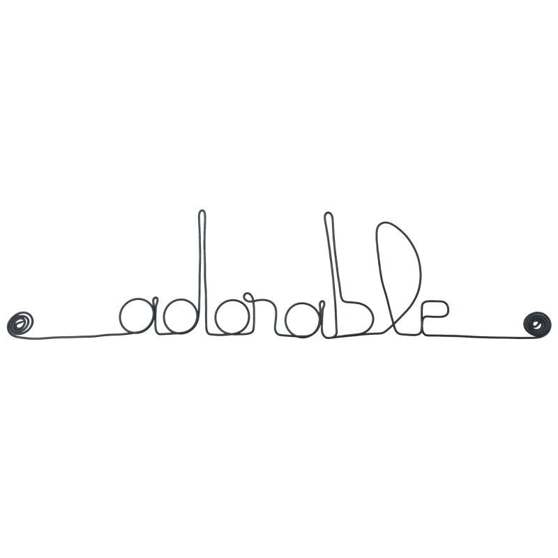 " Adorable " - Message simple en fil de fer  - à punaiser - Bijoux de mur (Ref PM-11)