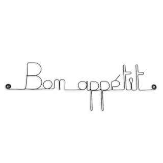 " Bon appétit "  - Message et forme en fil de fer - à punaiser - Bijoux de mur (Ref PM-03)