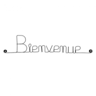 " Bienvenue"  - Message et forme en fil de fer - à punaiser - Bijoux de mur (Ref PM-07)