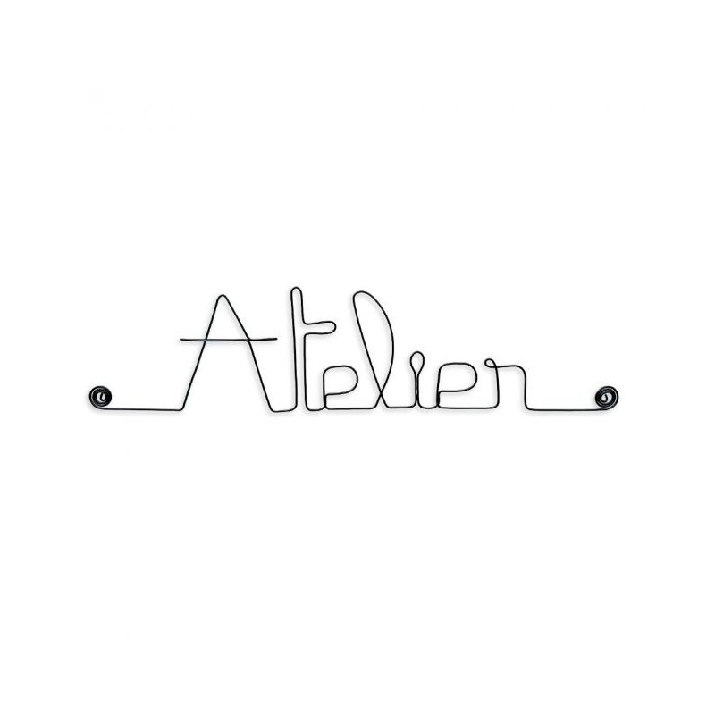 " Atelier"  - Message et forme en fil de fer - à punaiser - Bijoux de mur (Ref PM-04)