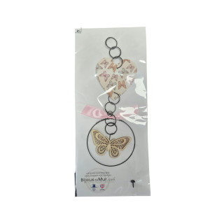 " Suspension Cœur" - Message et forme en fil de fer - à punaiser - Bijoux de mur (Ref BOI)