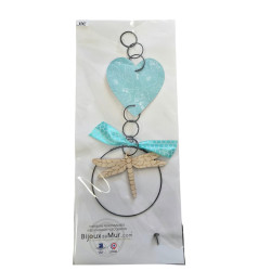 Suspension Libellule - Message et forme en fil de fer - à punaiser - Bijoux de mur (Ref LIB)