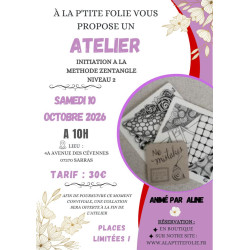 10 octobre 2026: Initiation à la méthode Zentangle niveau 2