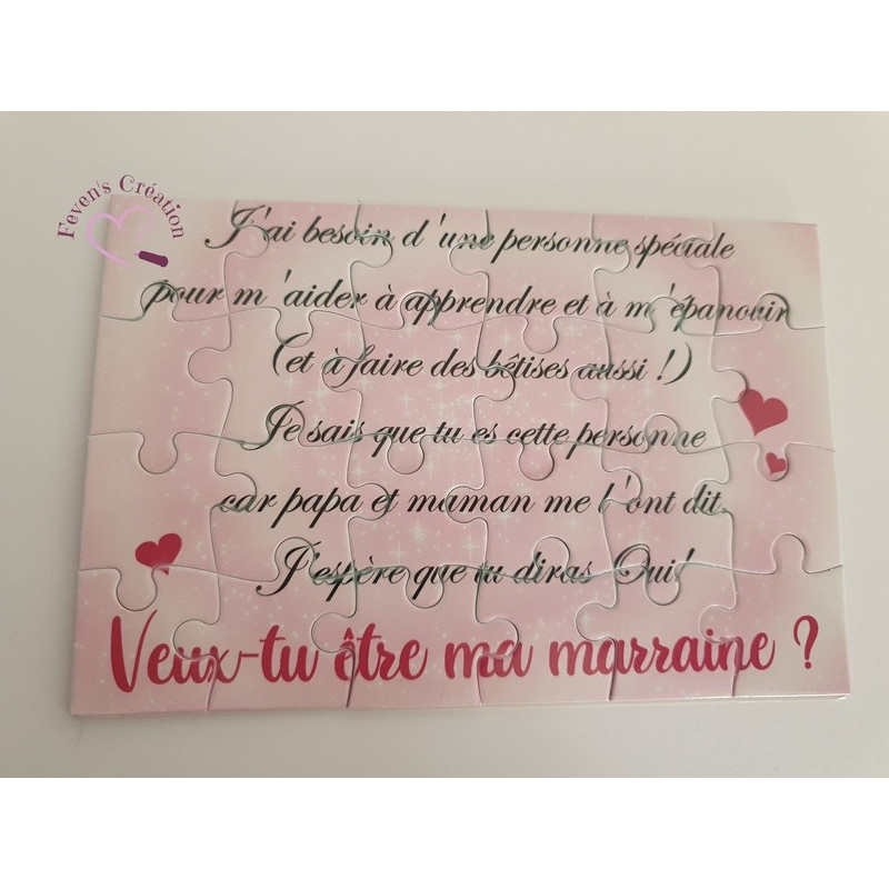 Puzzle pour demande Marraine