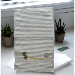 Serviette invités brodée Bienvenue