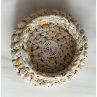 Panier/corbeille beige/jaune