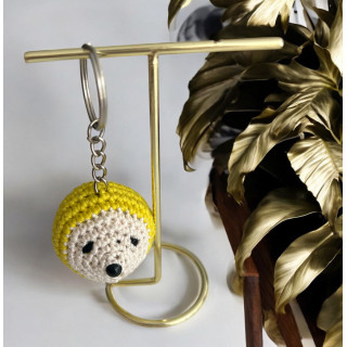 Porte clé herisson coton jaune