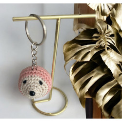 Porte clé herisson coton rose