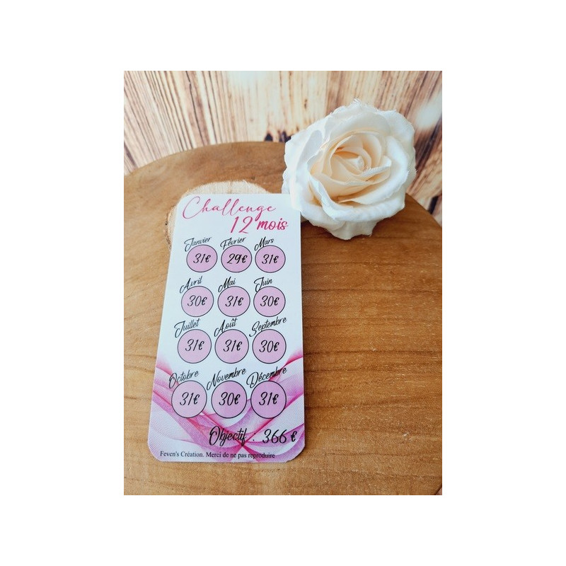 Challenge 12 mois avec année bissextile