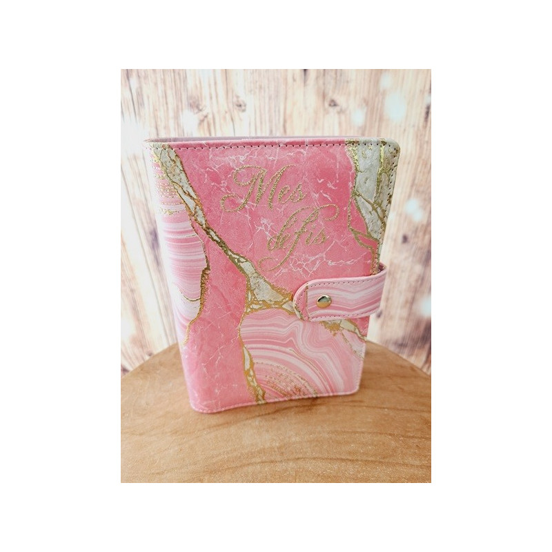 Classeur A6 "Mes défis"+ 6 enveloppes transparentes