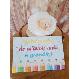 Puzzle "Merci maître de m'avoir aidé à grandir"