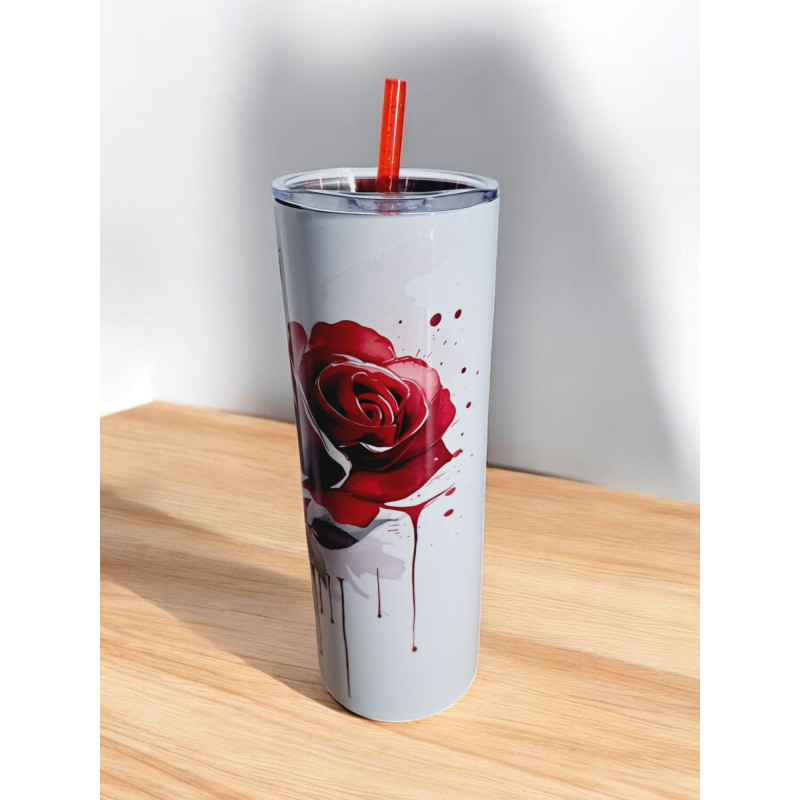 Gobelet Isotherme / tumbler 20 oz (590 ml)  - Roses rouges