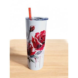 Gobelet Isotherme / tumbler 20 oz (590 ml)  - Roses rouges