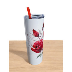 Gobelet Isotherme / tumbler 20 oz (590 ml)  - Roses rouges