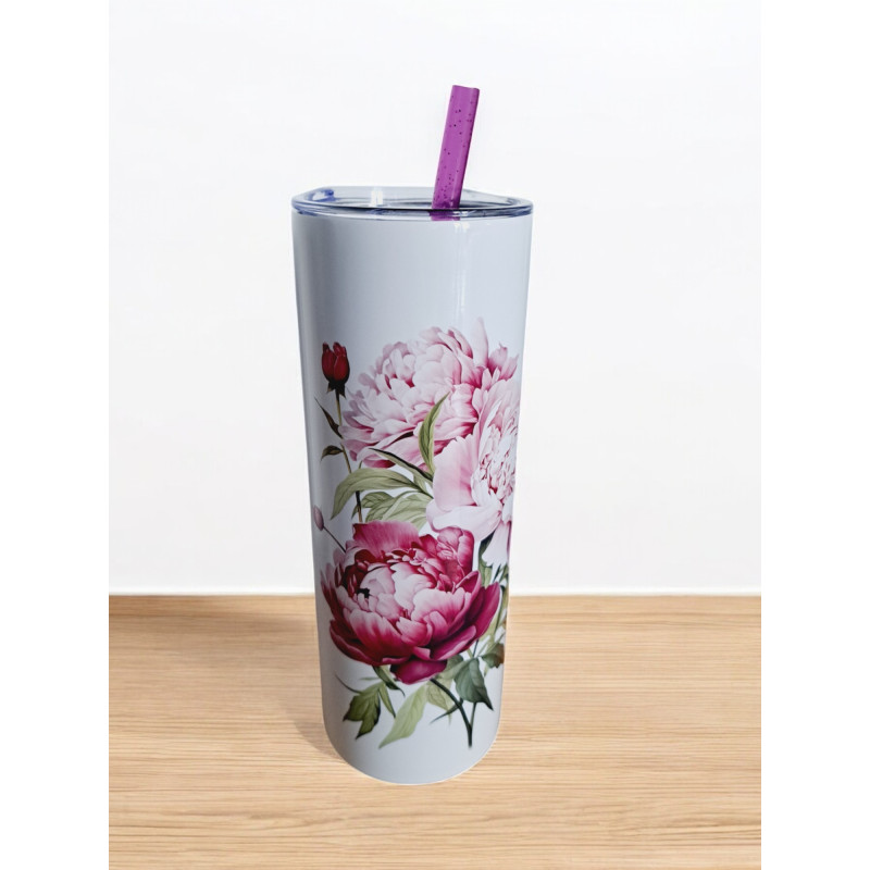 Gobelet Isotherme / tumbler 20 oz (590 ml)  - Pivoines